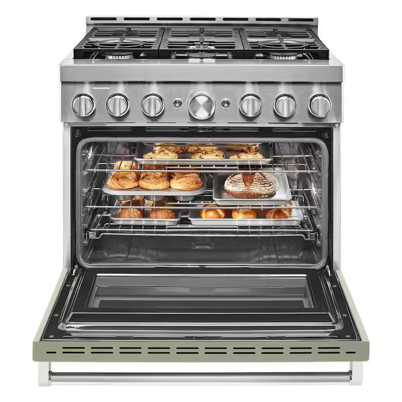 36 in. 5.1 cu. ft. Smart Gas Range with Self-Cleaning and True Convection J90764