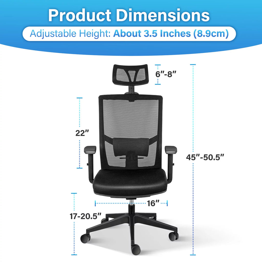Black Ergonomic Mesh Office Chair with Wheels F9878