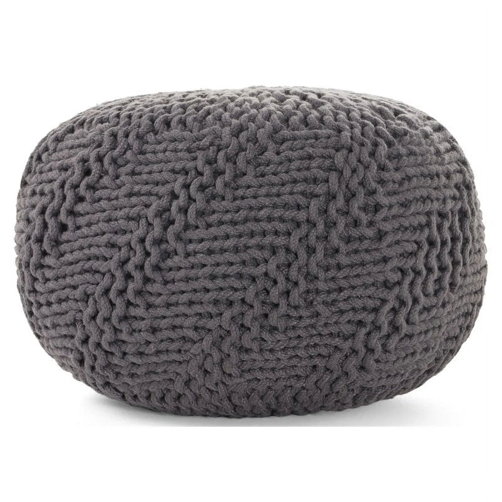 Dark Gray Fabric Outdoor Pouf D16727