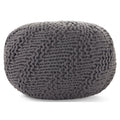 Dark Gray Fabric Outdoor Pouf D16727