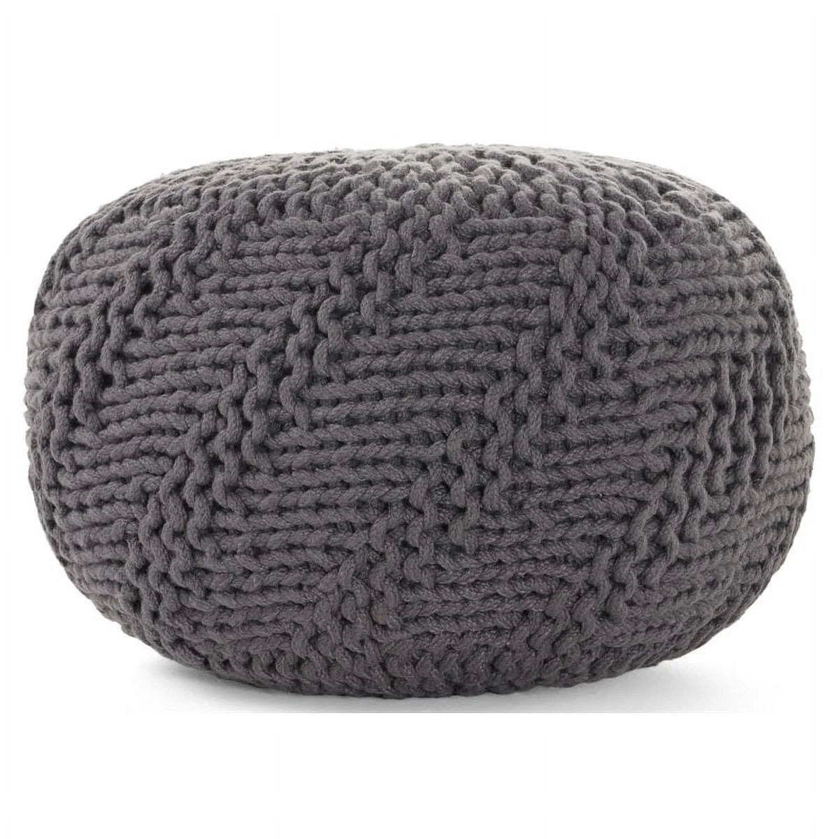 Dark Gray Fabric Outdoor Pouf D16727