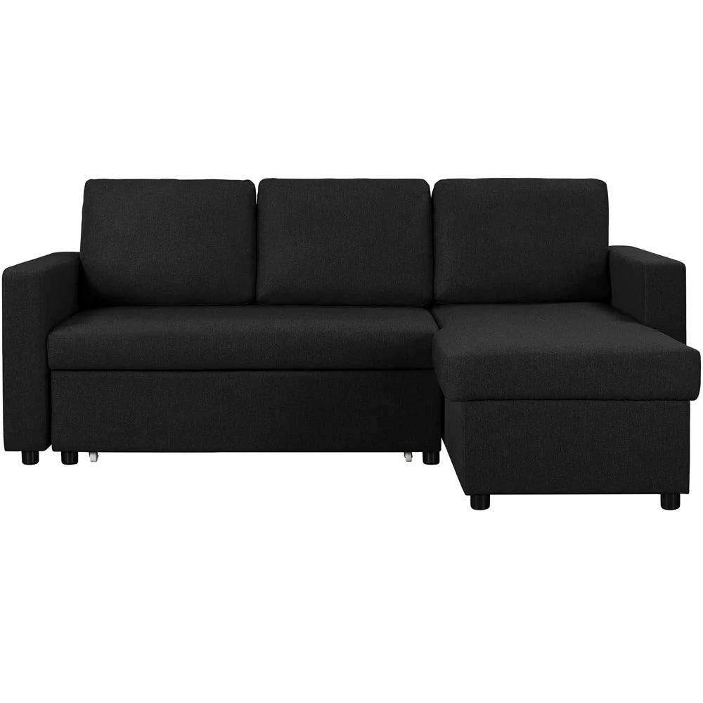 Dark Gray Reversible L-Shaped Sectional Sofa with Pull Out Bed N8868