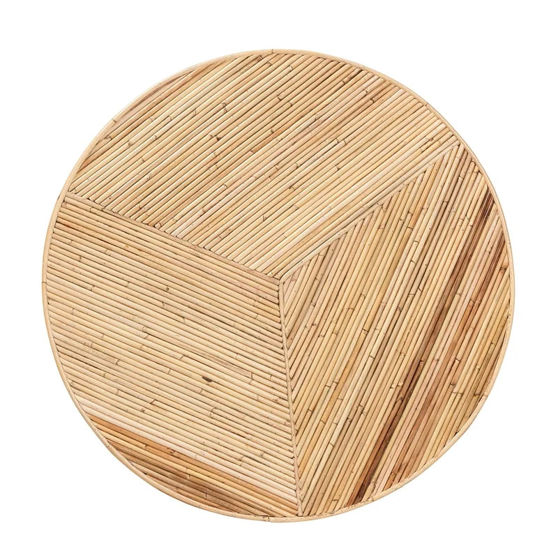Natural Rattan and Mahogany Wood Coffee Table B5028