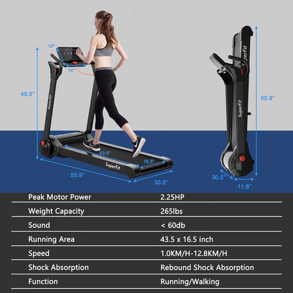 2.25HP Folding Electric Treadmill Y716