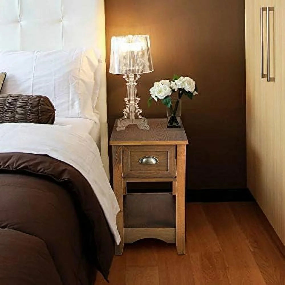 Narrow End Table with Drawer and Storage V31832