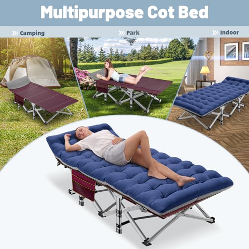 Folding Camping Cot with Pad and Carry Bag Y6223