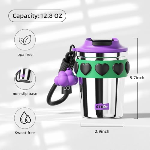 12 OZ Spill Proof Stainless Steel Coffee Mug with Lid M4482