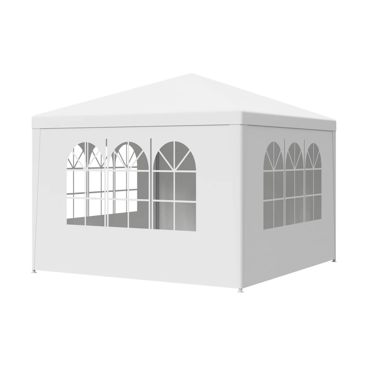 10 x 10' White Gazebo Canopy with 4 Removable Sidewalls H13429
