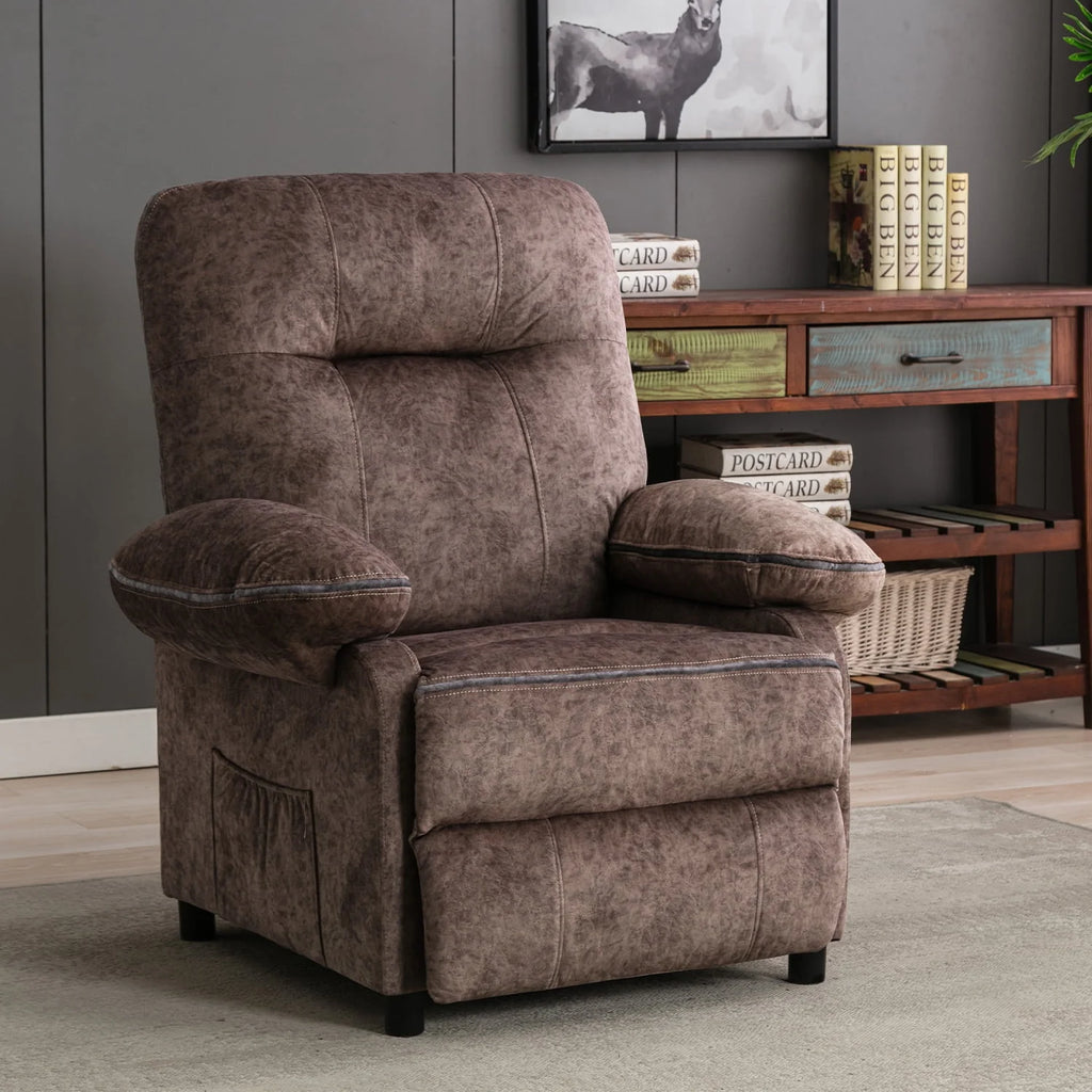 Light Brown Heated Massage Recliner Sofa F82576