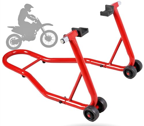 Motorcycle Lift Stand Rear 485LBS Capacity Portable Trailer Mounts Deep Red T192