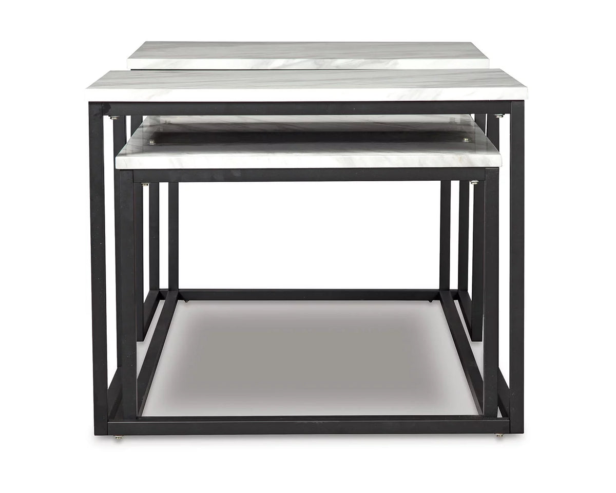Contemporary Table Set of 3 Gray Black S9001