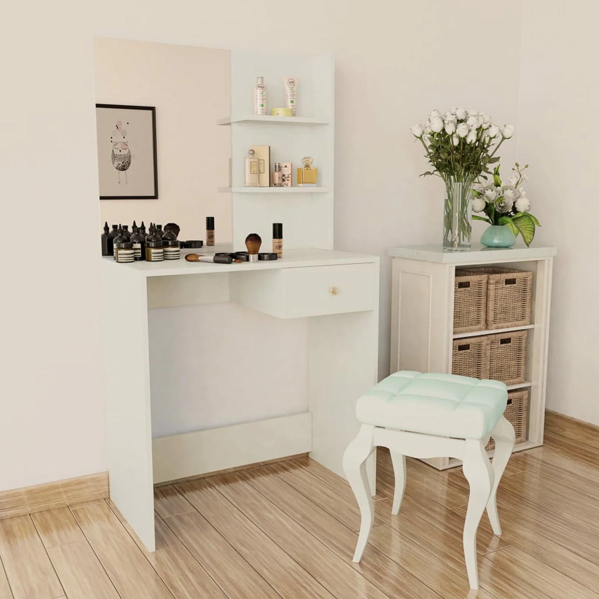 White Chipboard Dressing Table X922