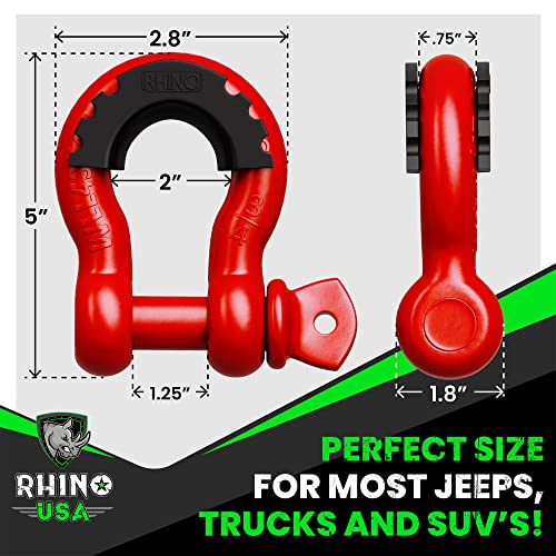 Black 3/4" Clevis D Ring Shackles 2-Pack O2042