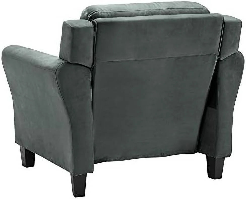 Dark Gray Microfiber Accent Armchair F777874