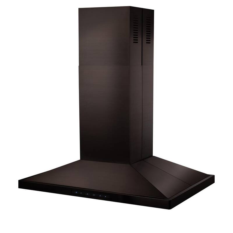 Black Stainless Steel Island Mount Range Hood W5164