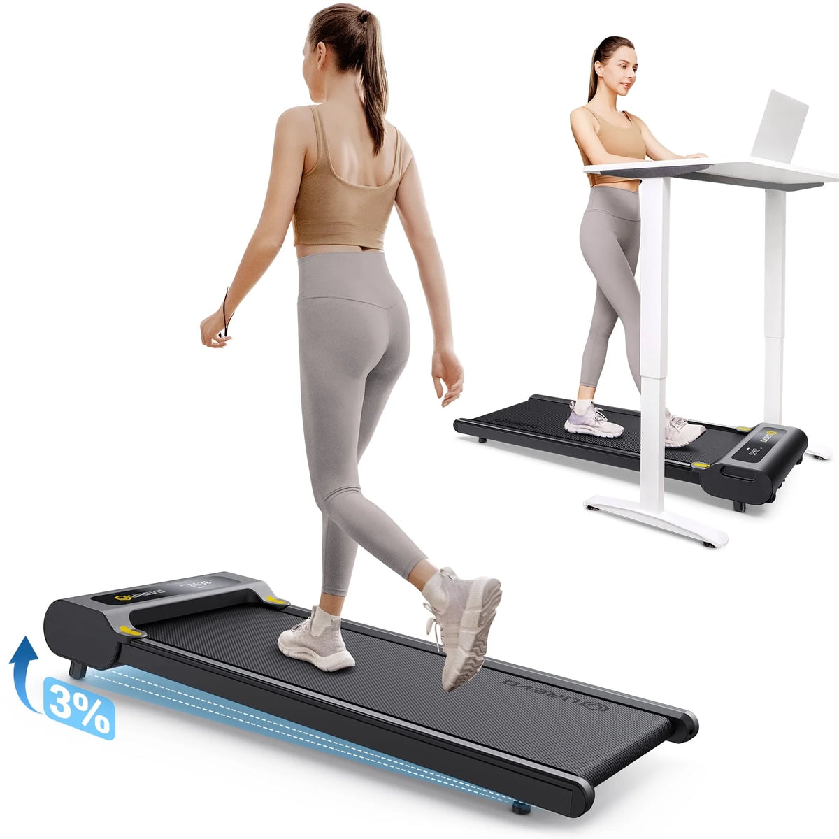 2 in 1 Under Desk Treadmill with Remote Control U62045