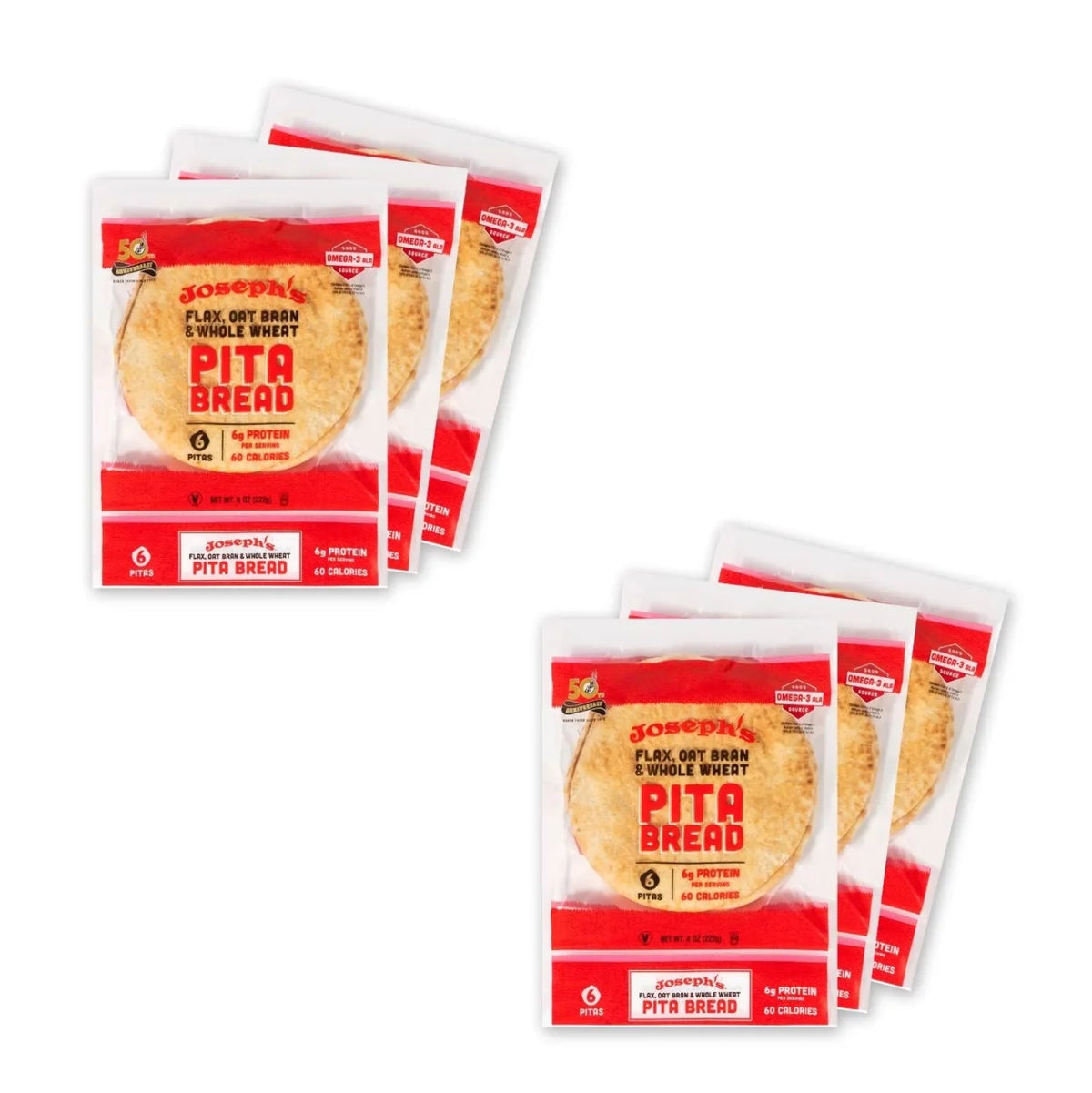 Low Net Carb Flax Pita Bread 6 Pack F7727