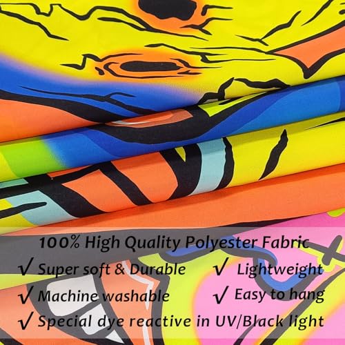 Blacklight UV Reactive Glow in The Dark Tapestry 70" x 90" O900