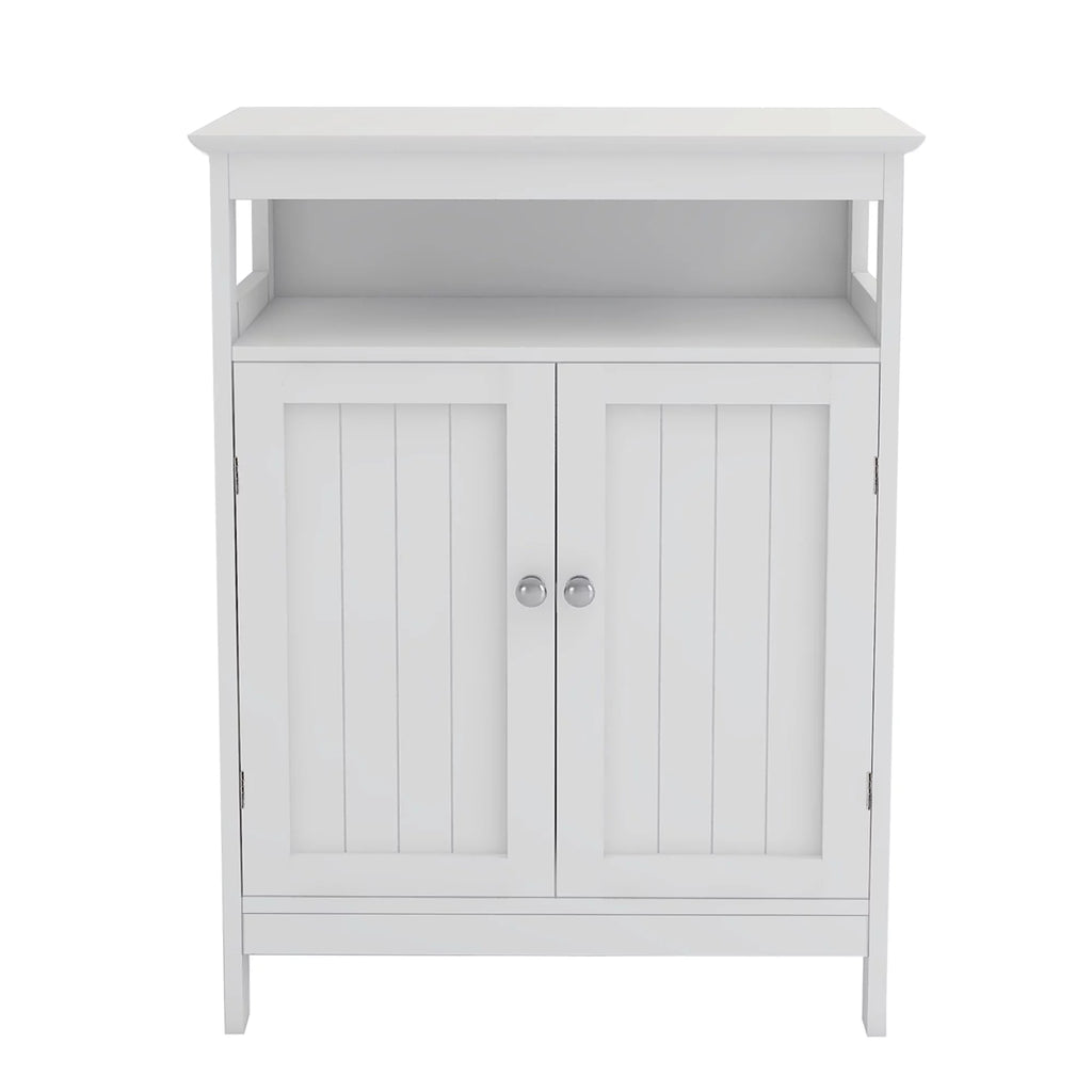 White Kitchen Storage Cabinet with Double Shutter Doors Z715260