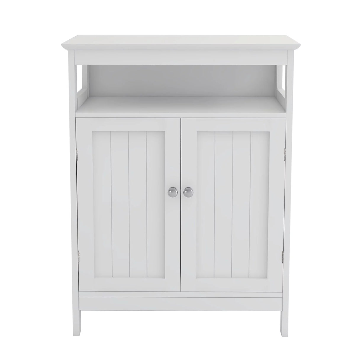 White Kitchen Storage Cabinet with Double Shutter Doors Z715260