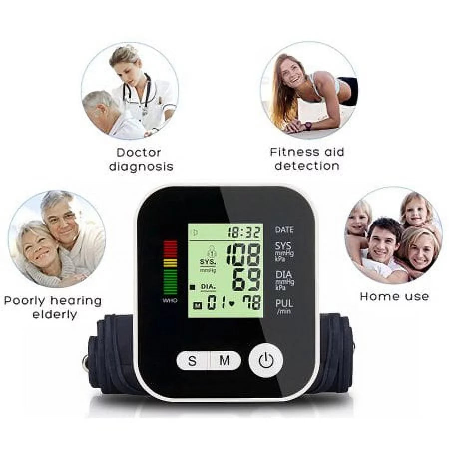Black Automatic Digital Upper Arm Blood Pressure Monitor P37215