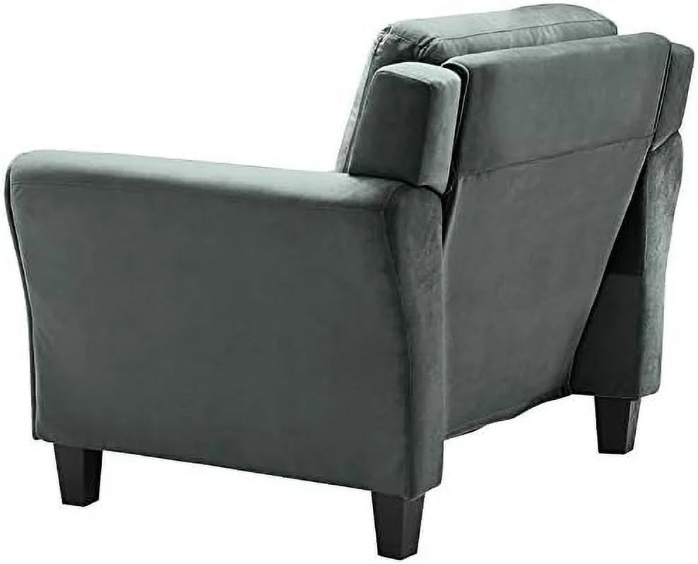 Dark Gray Microfiber Accent Armchair F777874