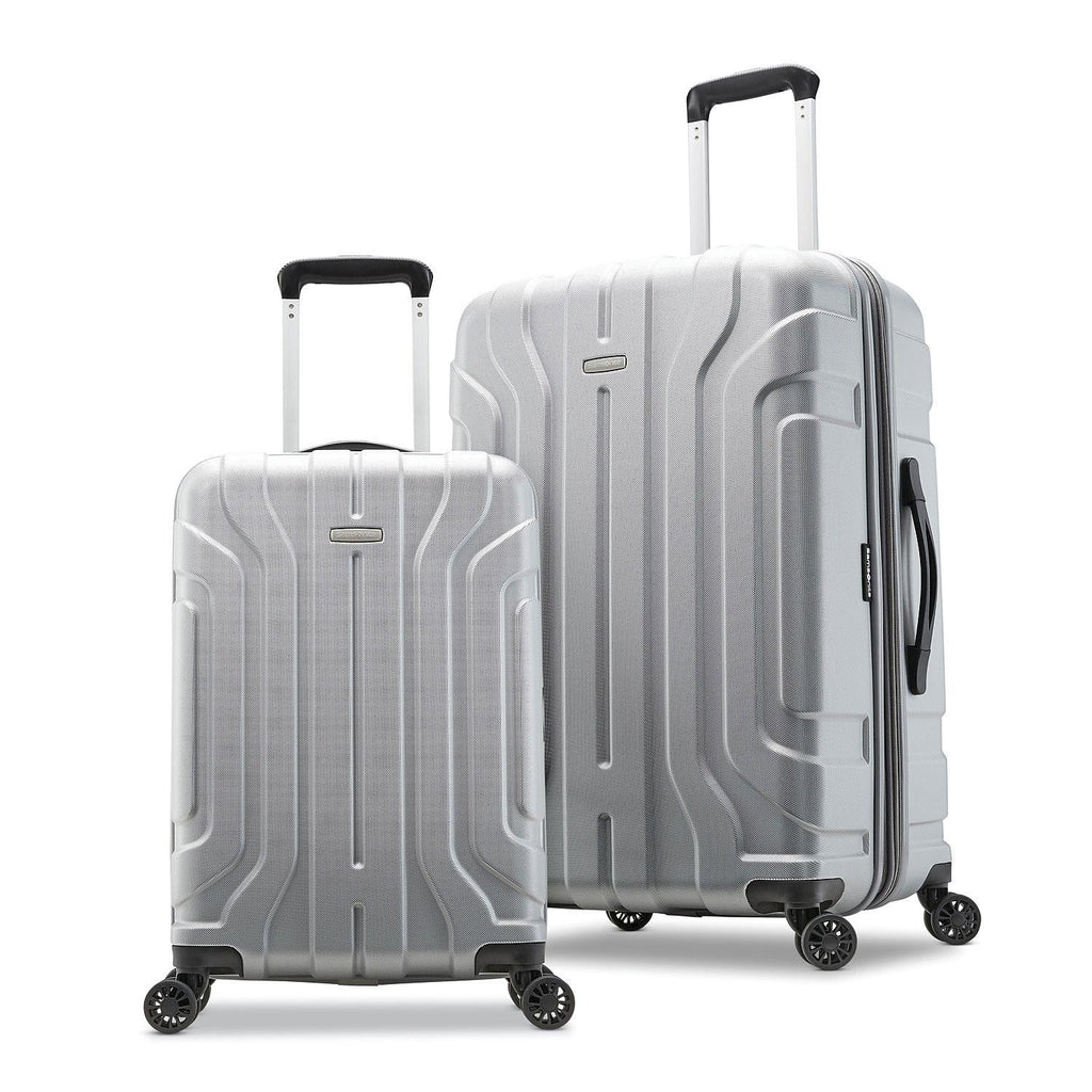 2-Piece Silver Hardside Spinner Luggage Set O190
